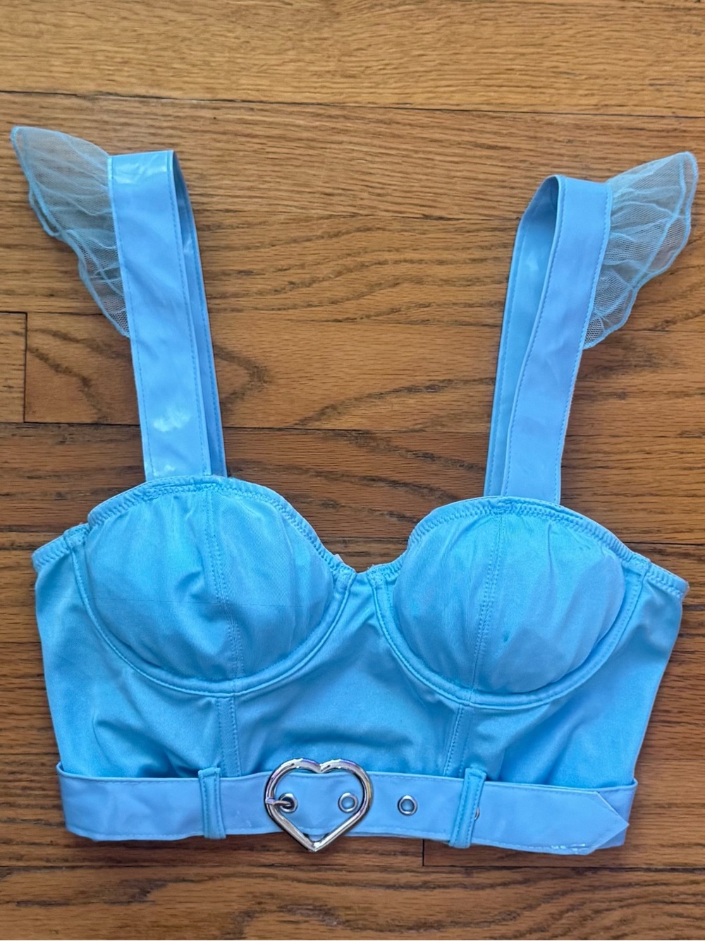 Sugar Thrillz Kingdom of Hearts Bustier Crop Top Blue M Dolls Kill